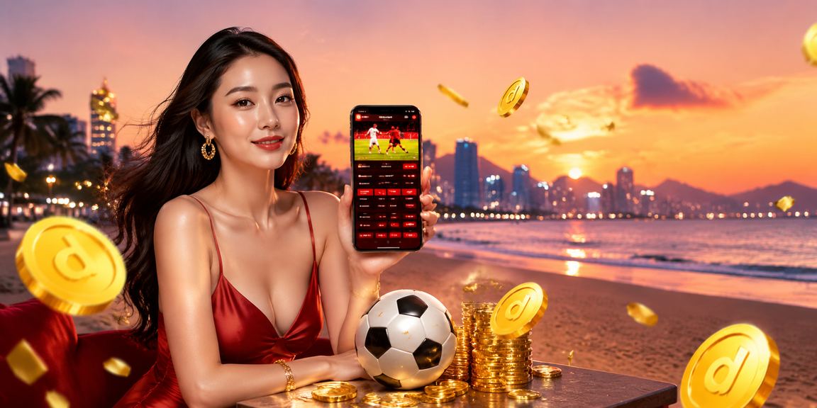 Người dùng tại Đà Nẵng đặt cược thể thao trên điện thoại gần bãi biển